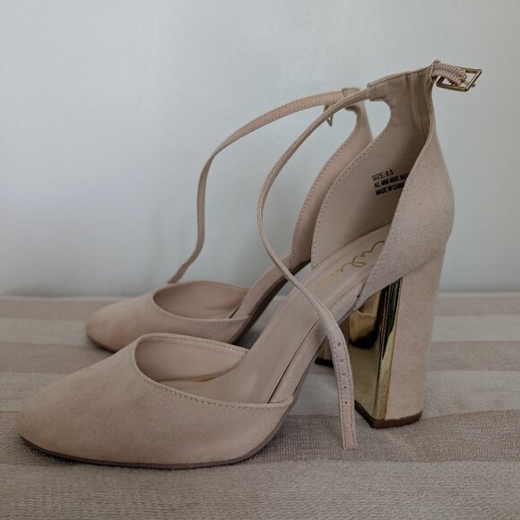 Lulus Cream heels with ankle strap size 8.5 - Picture 2 of 4